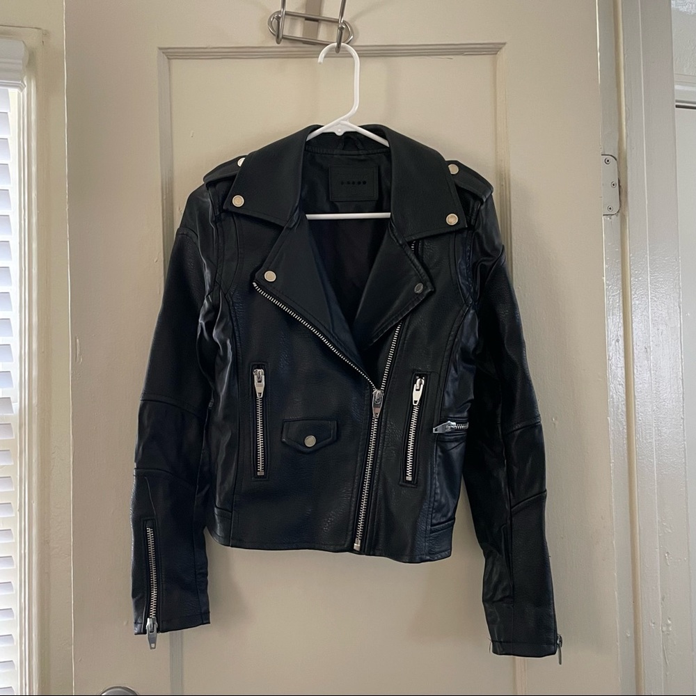 BlankNYC Black Leather Moto Jacket size XS